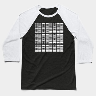 64 symbols in white and grey Baseball T-Shirt